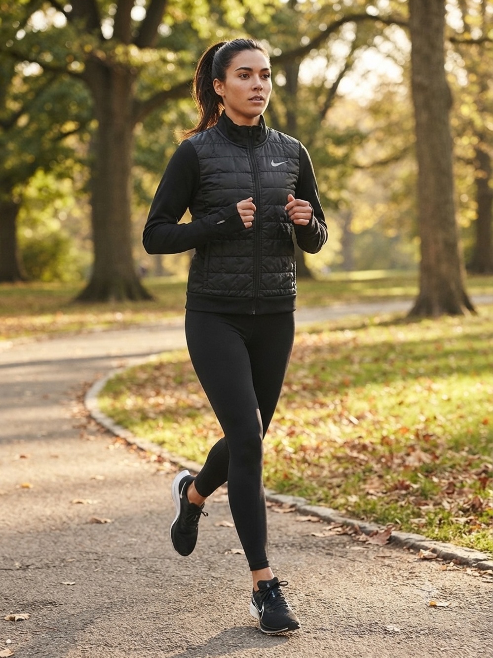 Nike  Black Quilted Puffer Hybrid Jacket
